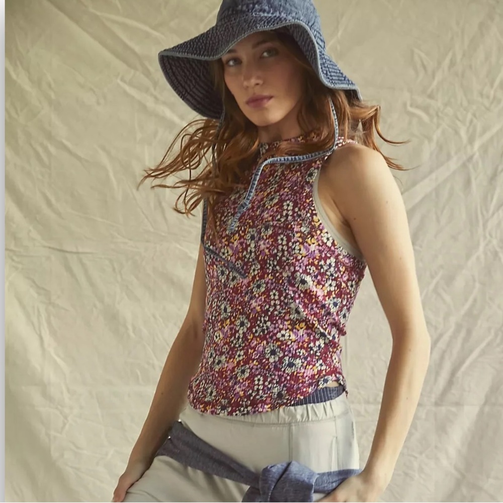 Free People Movement Wishful Printer Tank in Mulberry
